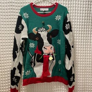 Ugly Christmas Sweater- Cow with Bells